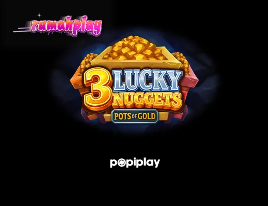 Tampilan visual slot 3 Lucky Nuggets dengan latar belakang tambang emas